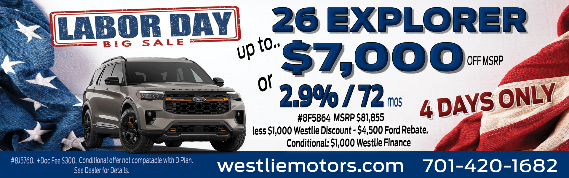 labor day sale explorer