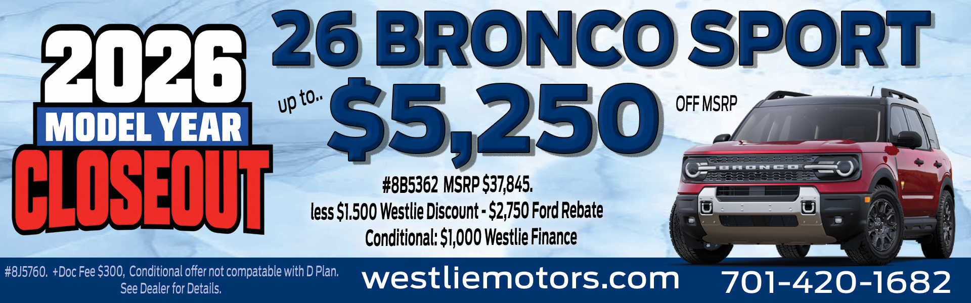26 Bronco Sport closeout